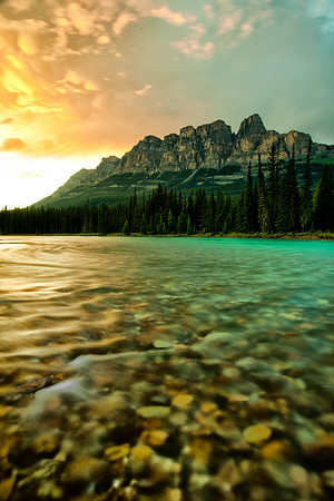 Castle Mountain Banff Sunset