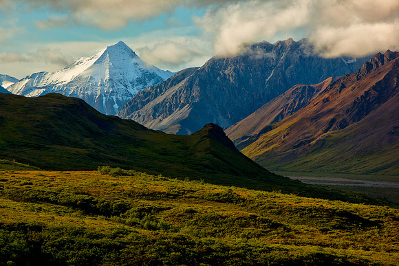 Denali Overlapping Mountain Ridges
